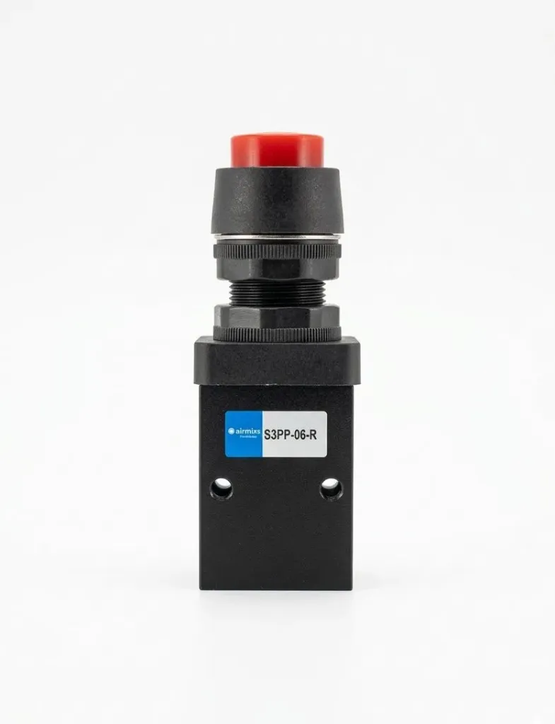 S3PP-08-R AIRMIXS Pneumatic 3/2-Way Mechanical Flush Push Button Valve