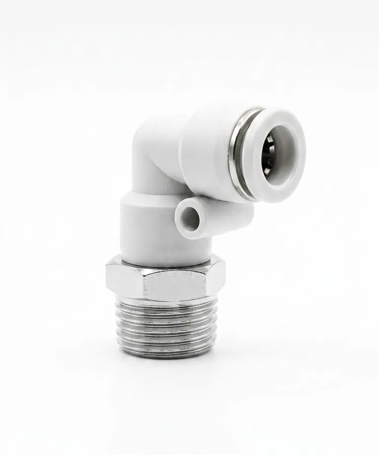 [PL08-03] AIRMIXS PL08-03 Pneumatic Push-in Male Elbow Fitting (8mm OD x R3/8" / PT3/8" Thread)