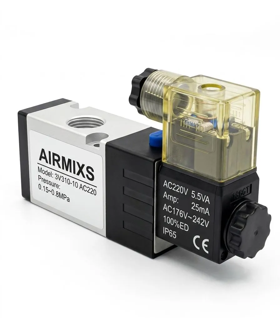 [3V310-10] 3V310-10 AIRMIXS Solenoid Valve – 3/2-Way Single Control G3/8" Pneumatic Valve (AC220V)