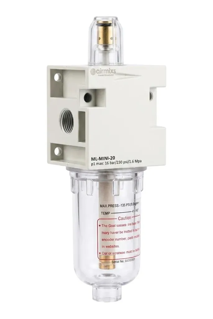 [ML-MINI-20NX-1/4] ML-MINI-20NX-1/4 AIRMIXS Clear-Bowl Pneumatic Lubricator