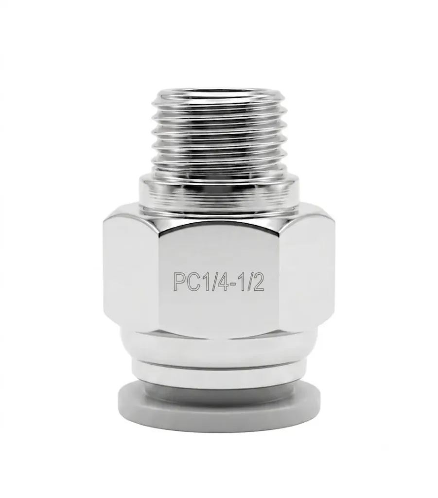 PC1/4-1/2 AIRMIXS Straight Male Push-to-Connect Pneumatic Air Fitting 1/4" Tube OD x 1/2" NPT Male