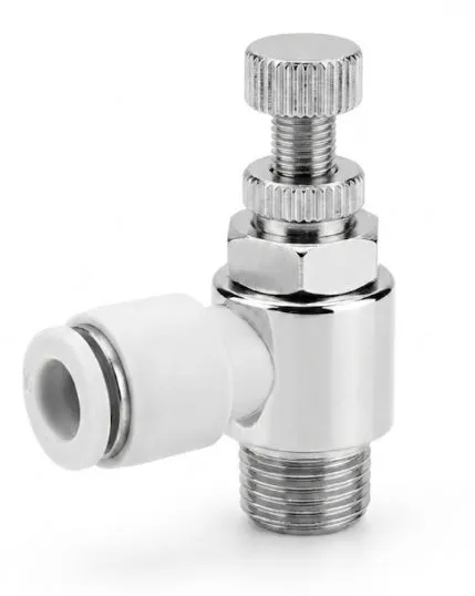 SL08-03 AIRMIXS Pneumatic Speed Controller Flow Control Valve 8mm OD Tube x 3/8" Male Thread