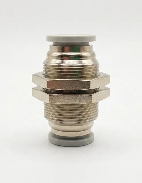 PM04 AIRMIXS Pneumatic Bulkhead Union Push-In Fitting 4mm Tube O.D. x 4mm Tube O.D.