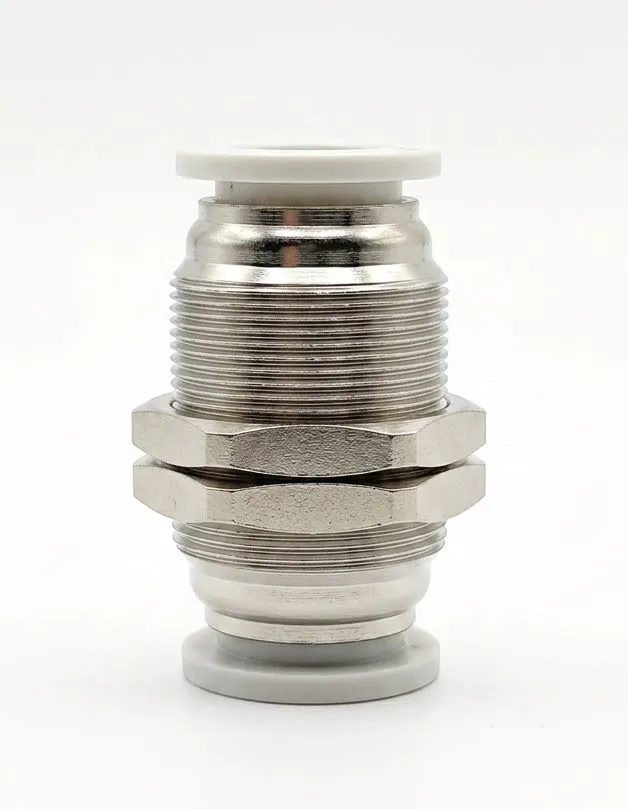 PM10 AIRMIXS Pneumatic Bulkhead Union Push-In Fitting 10mm Tube O.D. x 10mm Tube O.D.