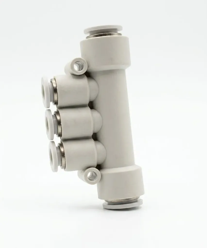 PK08 AIRMIXS 5-Way Manifold Union Cross Equal Push-In Pneumatic Fitting 8mm Tube O.D.
