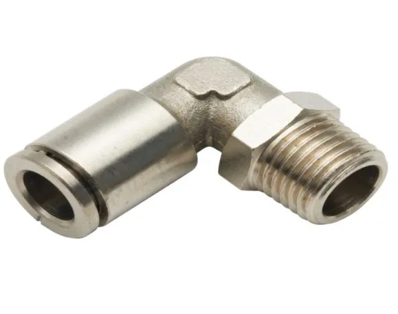 MPL12-02 AIRMIXS Metal Push-in Male Elbow Pneumatic Fitting – 12mm Outer Diameter Tube x 1/4" Thread