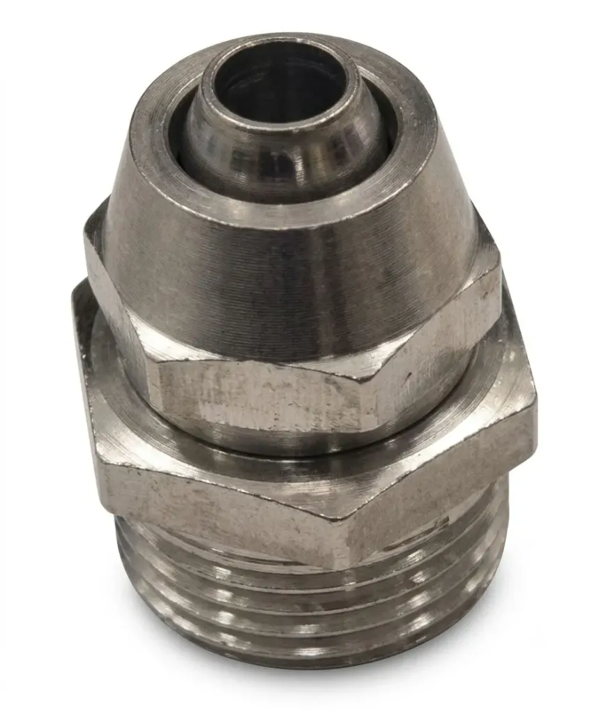 BC08-03 AIRMIXS Bicone Metallic Brass Compression Fitting – 8mm OD Tube × 3/8" Male Thread