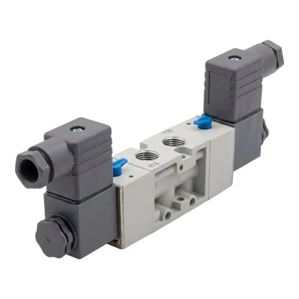 MVSC300-4E2P AIRMIXS Pressure Center Solenoid Valve – 3/8" Port, 5/3-Way Double Solenoid
