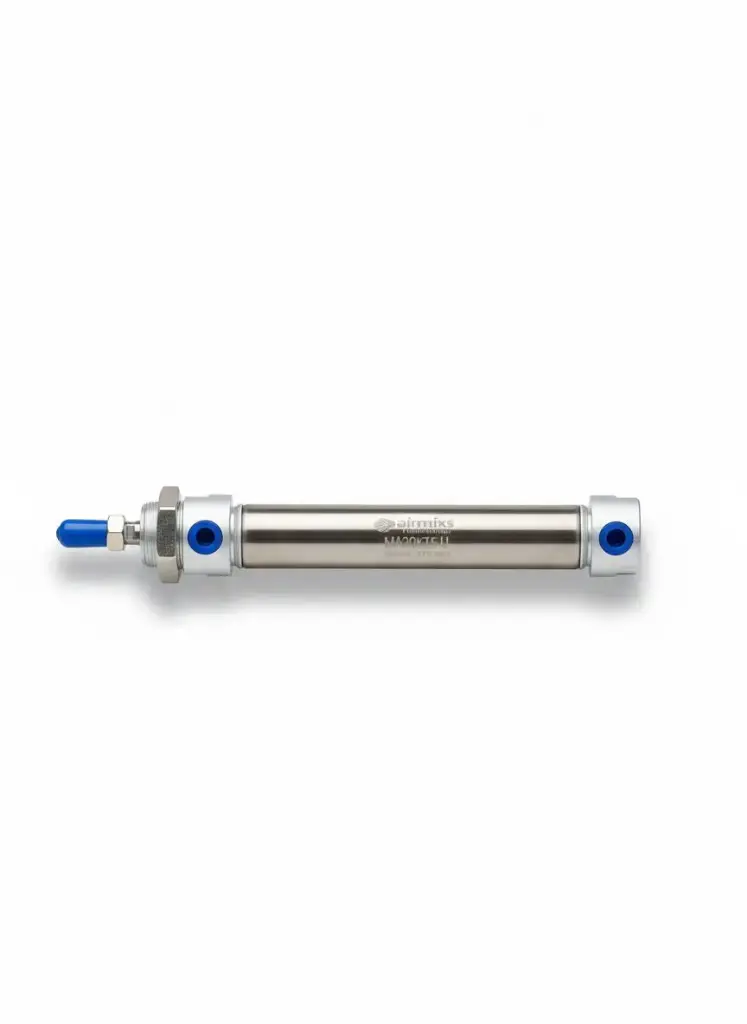[MA20 75-U] AIRMIXS MA20 75-U Mini Pneumatic Cylinder – 20mm Bore, 75mm Stroke, Stainless Steel Flat-End