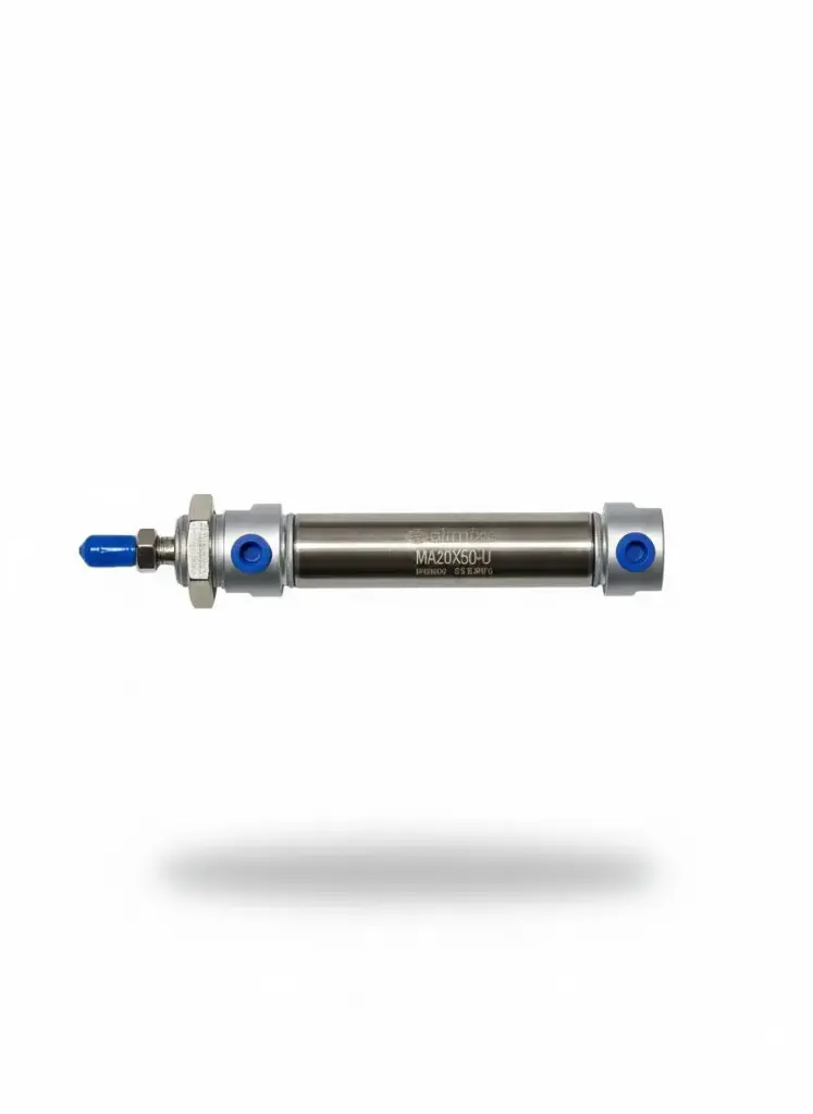 [MA20 50-U] AIRMIXS MA20 50-U Mini Pneumatic Cylinder – 20mm Bore, 50mm Stroke, Stainless Steel (Flat-End)