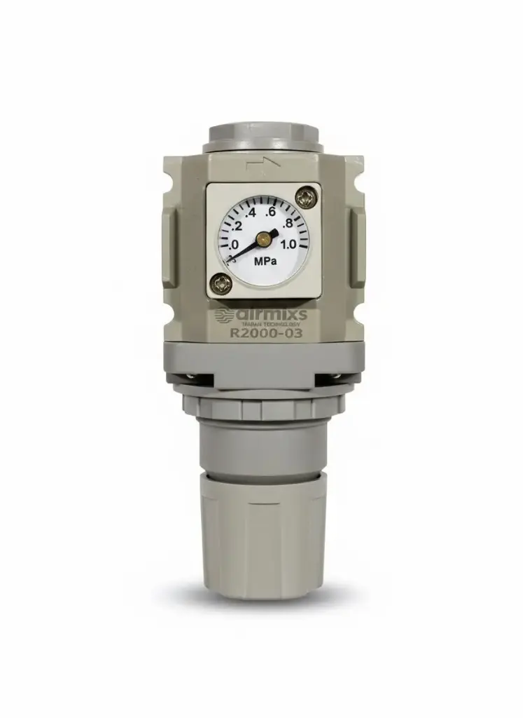 [R2000-03] AIRMIXS R2000-03 Modular Pressure Regulator – 3/8" Port with Integrated Square Gauge