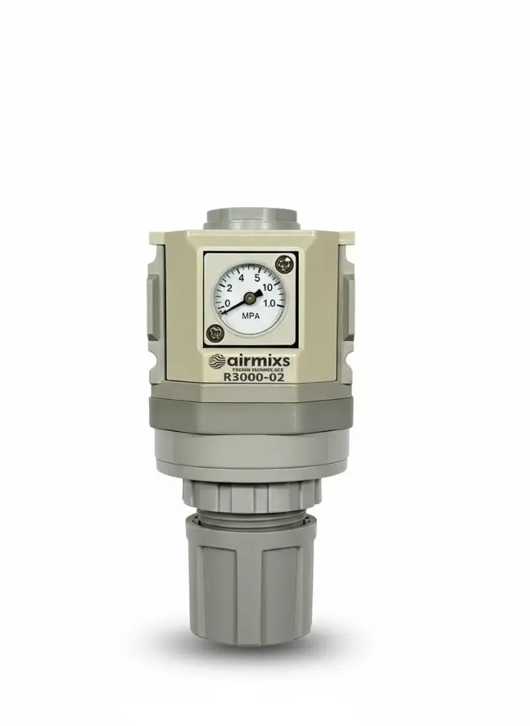[R3000-02] R3000-02 AIRMIXS Precision Pressure Regulator – 1/4" Port with Integrated Square Gauge