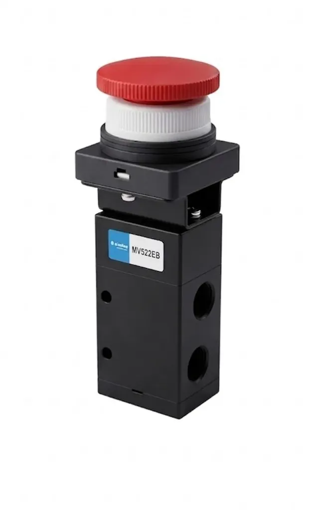 [MV522EB] MV522EB AIRMIXS Mechanical Control Valve 5/2-Way Flat Push-Button Actuator, G1/4 Port