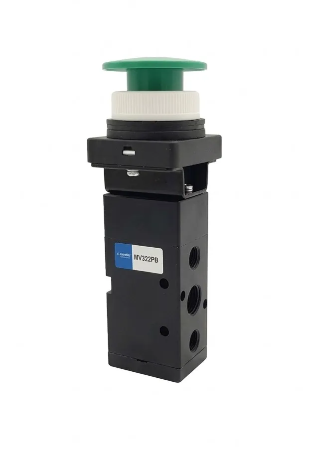 [MV322PB] MV322PB AIRMIXS Mechanical Control Valve 3/2-Way Mushroom Push-Button Actuator, G1/4 Port