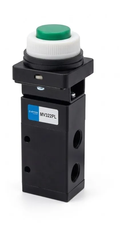 [MV322PPL] MV322PPL AIRMIXS Mechanical Control Valve 3/2-Way Push-Pull Lever Actuator, G1/4 Port