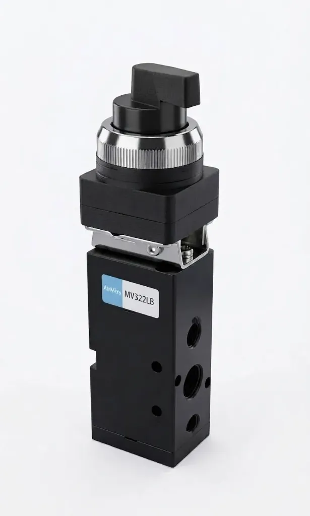[MV322LB] MV322LB AIRMIXS Mechanical Control Valve 3/2-Way Latching Push-Button / Key-Lock Actuator, G1/4 Port