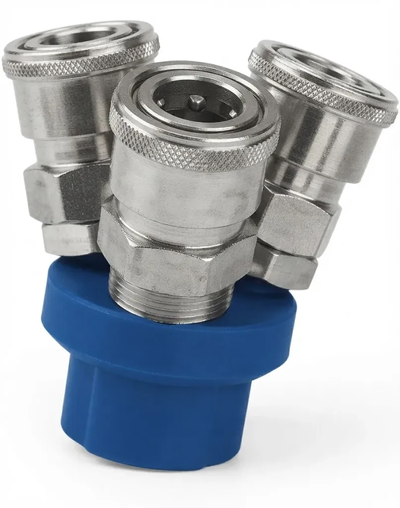 [SMY-1/4] SMY-1/4 AIRMIXS 3-Way Round Pneumatic Quick-Connect Air Coupler
