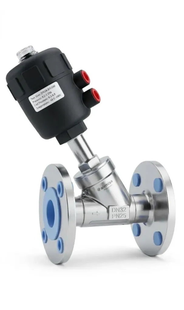 [DN32 PN25] DN32 PN25 AIRMIXS Flanged Pneumatic Angle Seat Valve 1-1/4"