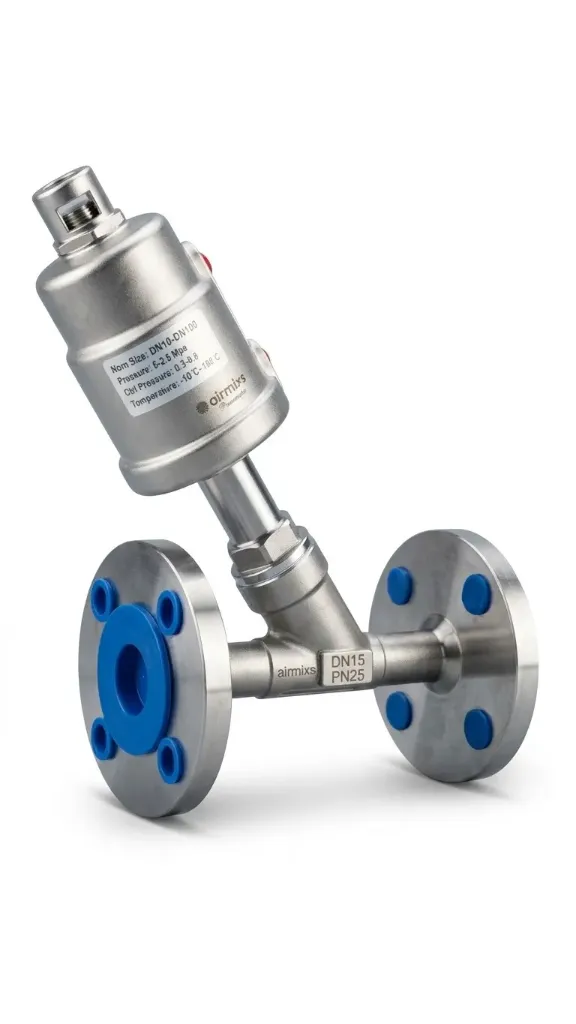 [DN15 -SS] DN15 -SS AIRMIXS Stainless Steel Flanged Pneumatic Angle Seat Valve PN25