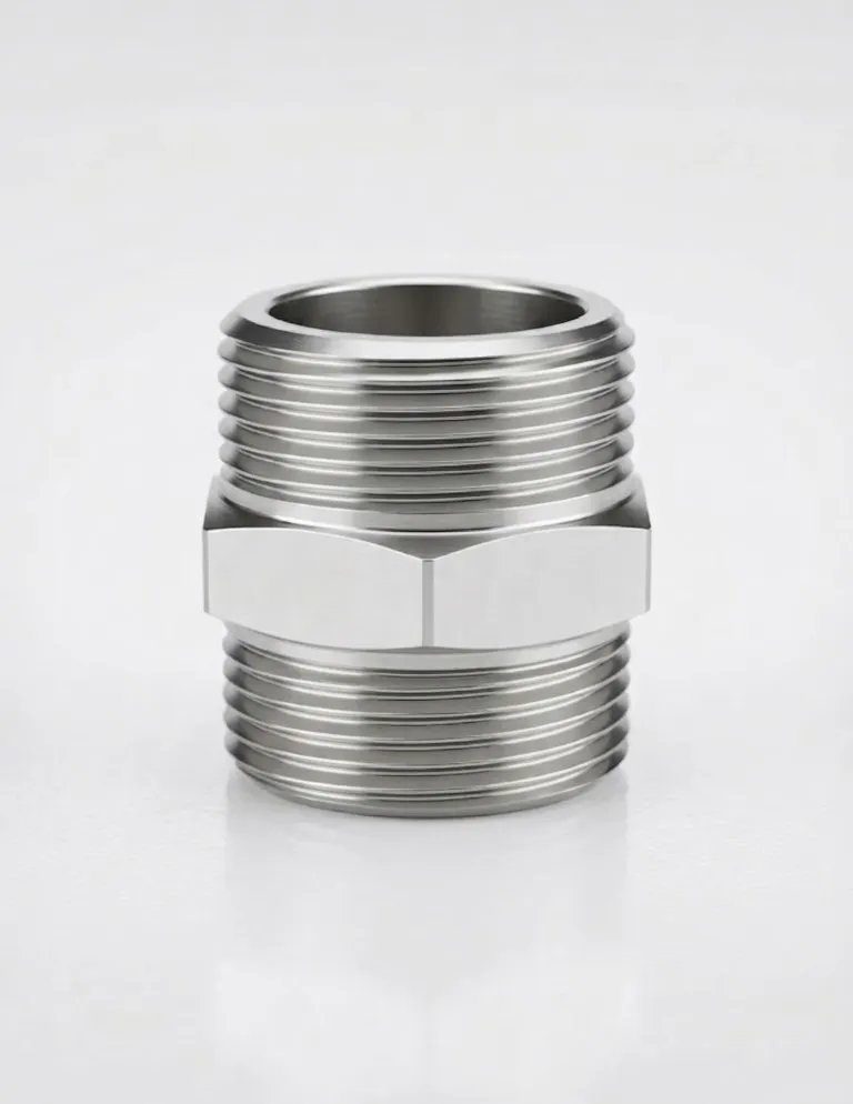 [JA176 AIRMIXS] JA176 AIRMIXS Chrome Brass Hex Nipple – Male G 3/4" to Male G 3/4"
