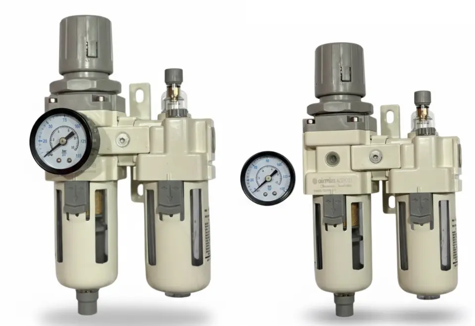 AIRMIXS AC3010-03 Modular FRL Unit – 3/8" Port Filter, Regulator, and Lubricator Assembly