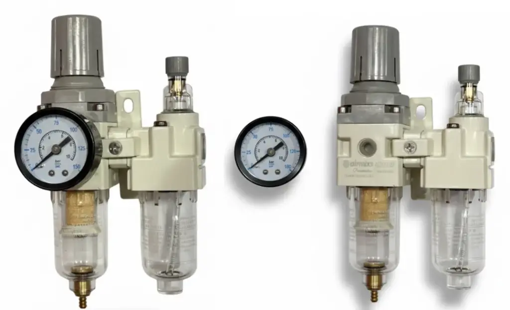 AIRMIXS AC2010-02 Modular FRL Unit – 1/4" Port Filter, Regulator, and Lubricator Assembly