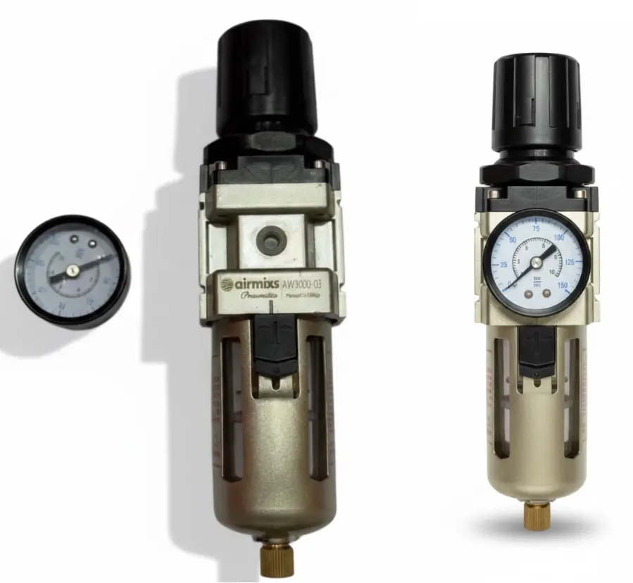 [AW3000-03] AW3000-03 AIRMIXS Air Filter Regulator – 3/8" Port, 25-Micron Filtration with Metal Shield