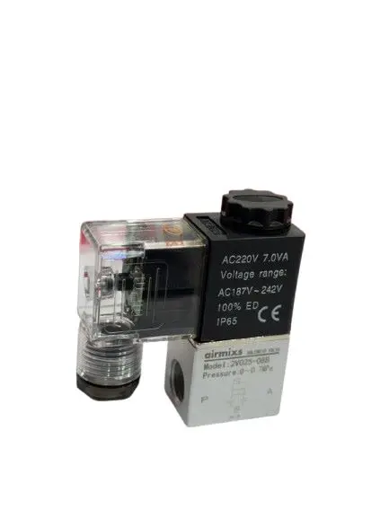 [2V025-08B] 2V025-08B 2/2 AIRMIXS Way Direct-Acting Solenoid Valve – 1/4" Port, DC24V (Normally Closed)