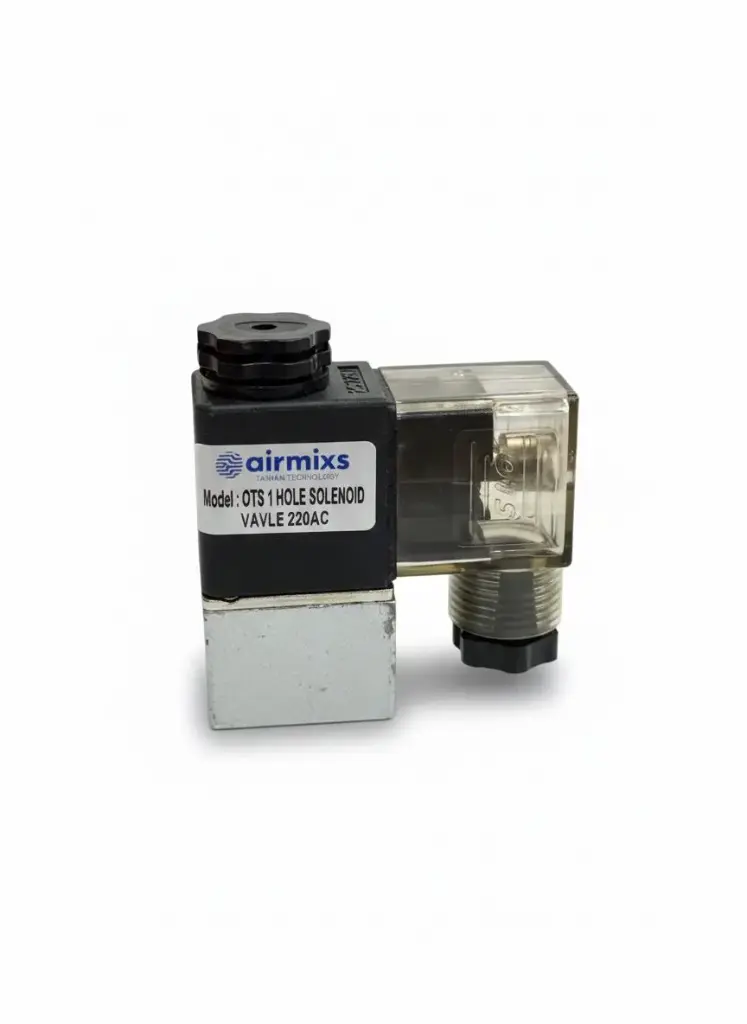 [OTS 1 HOLE SOLENOID VALVE] OTS 1-Hole Unloader Solenoid Valve – 220VAC, for Oil-Free Dental & Medical Compressors Airmixs