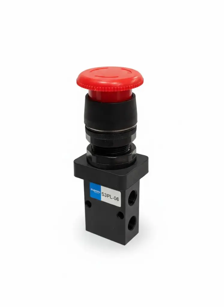S3PL-06 AIRMIXS 1/8" Mechanical Latching Mushroom Button Valve