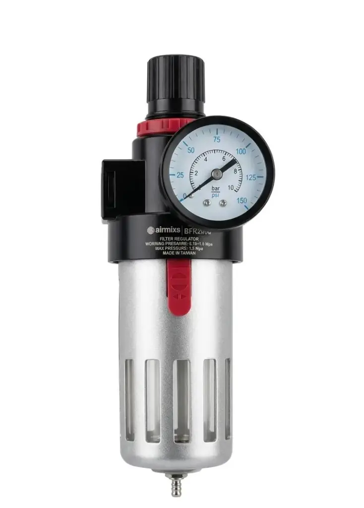 AIRMIXS BFR2000-G 1/4" Pneumatic Air Filter Regulator with Pressure Gauge